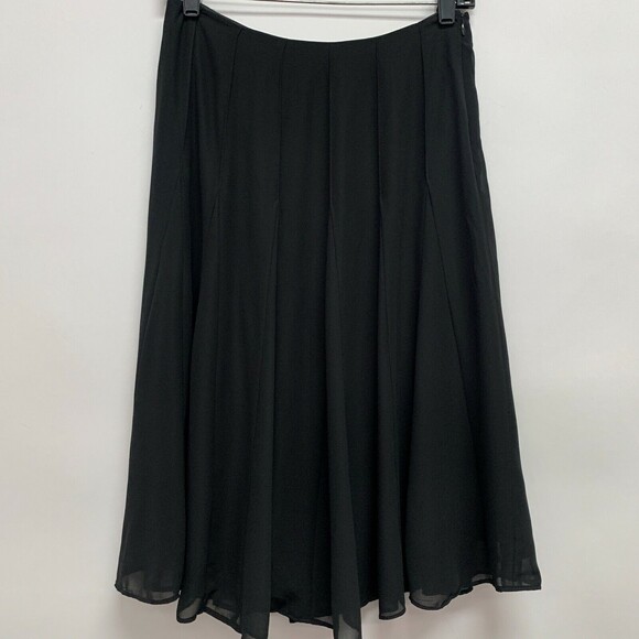 George ME by Mark Eisen Women's Skirt Size 4 Black Sheer Lined A-line - Picture 1 of 7